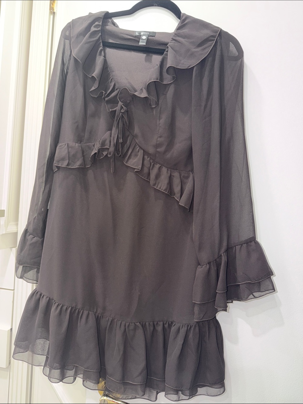 Aqua Ruffled Mini Dress - Picture 4 of 4